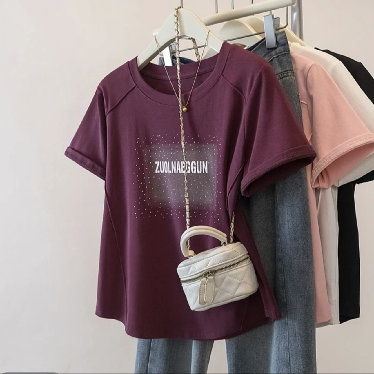 【熙小范】（001-100编码）极简风刺绣T恤夏季潮流网红休闲时尚百搭