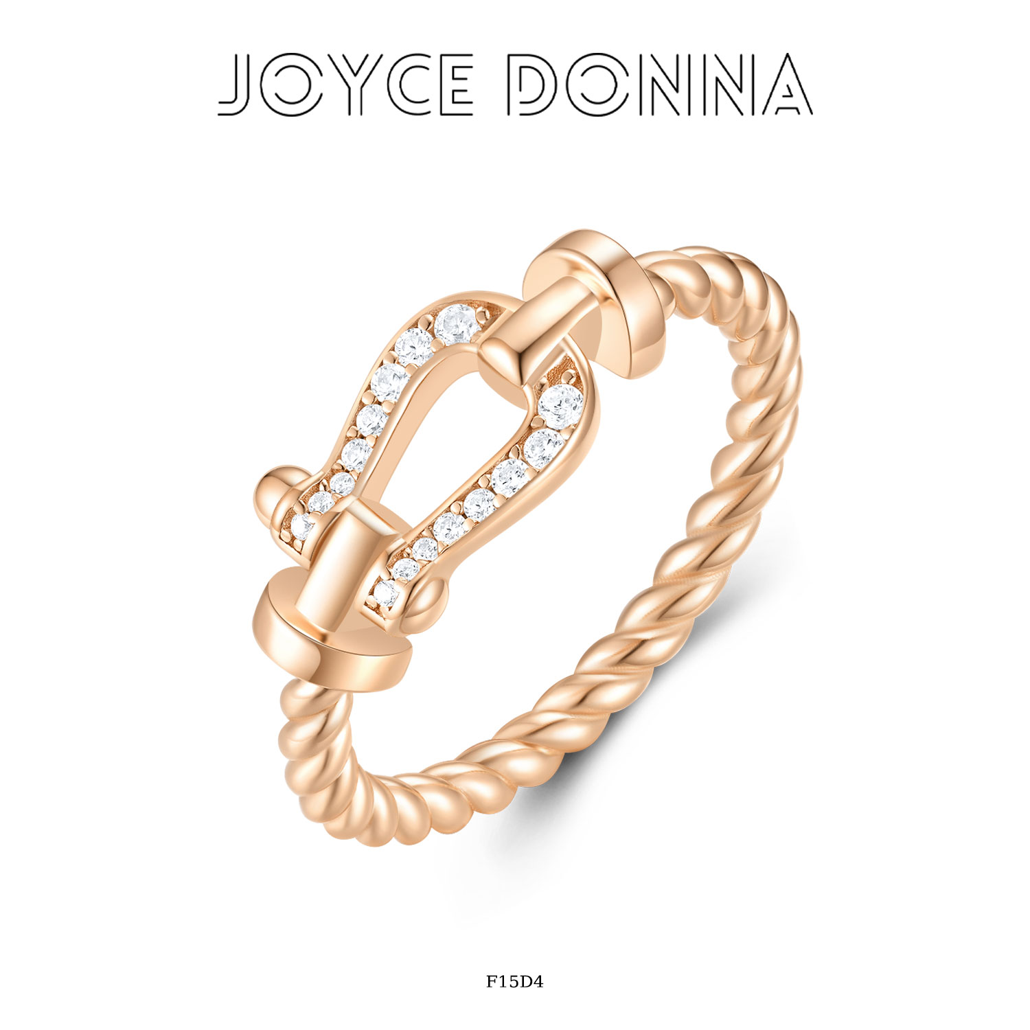 925银 镀K金 法式气质款通勤款U形扣戒指 F15D4