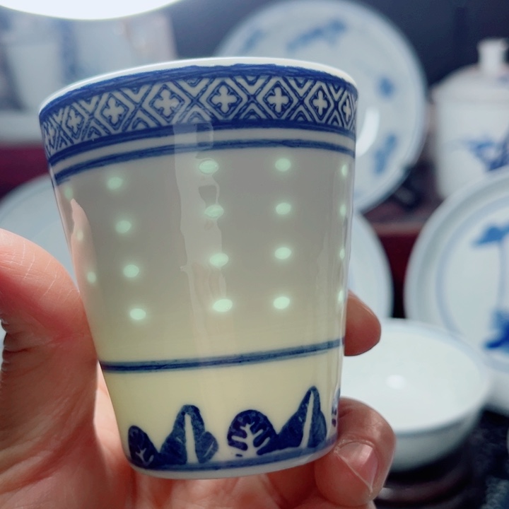 青花玲珑老玲珑可乐杯