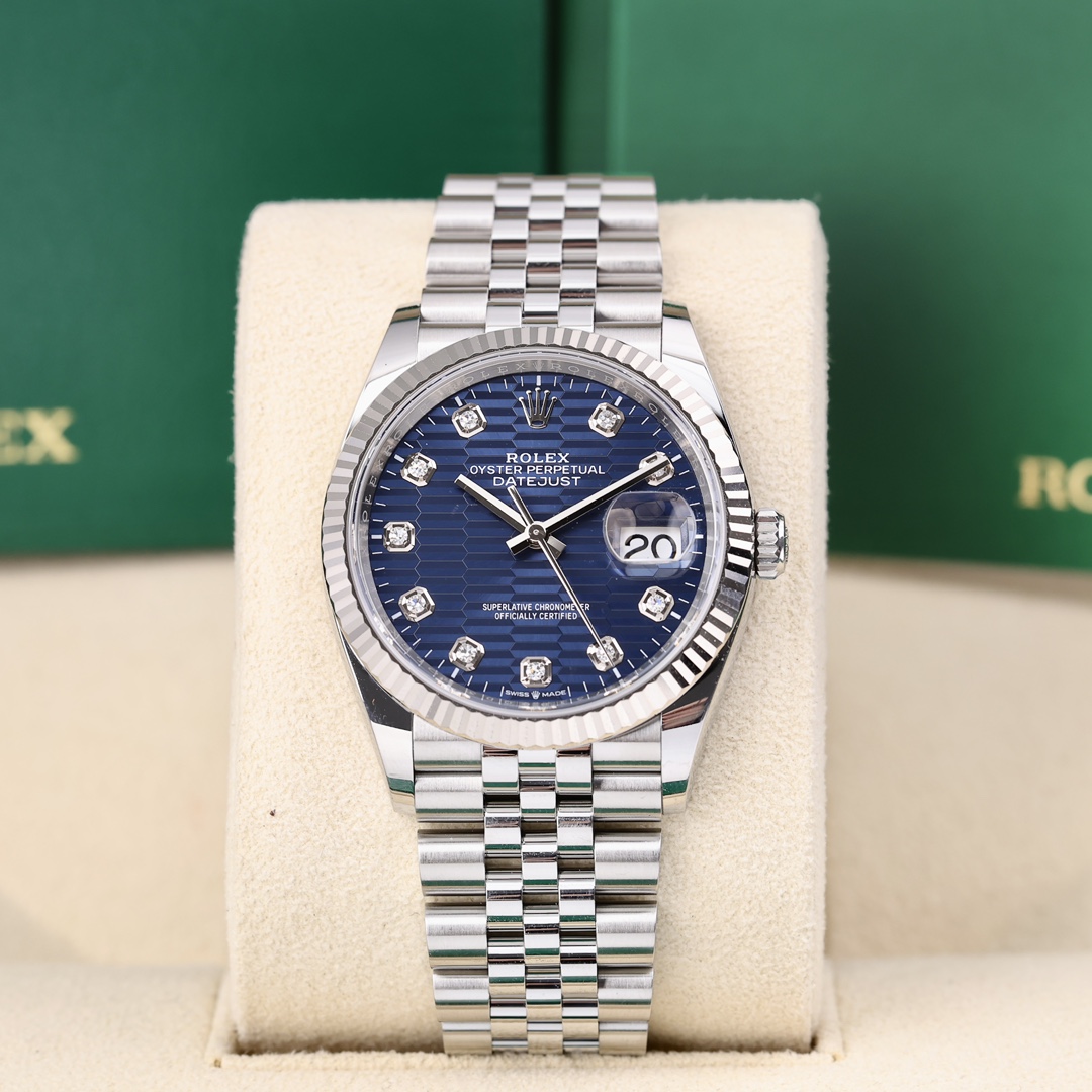 95新 Rolex/劳力士 126234日志型 钻刻蓝盘 36mm 2022年11月保卡