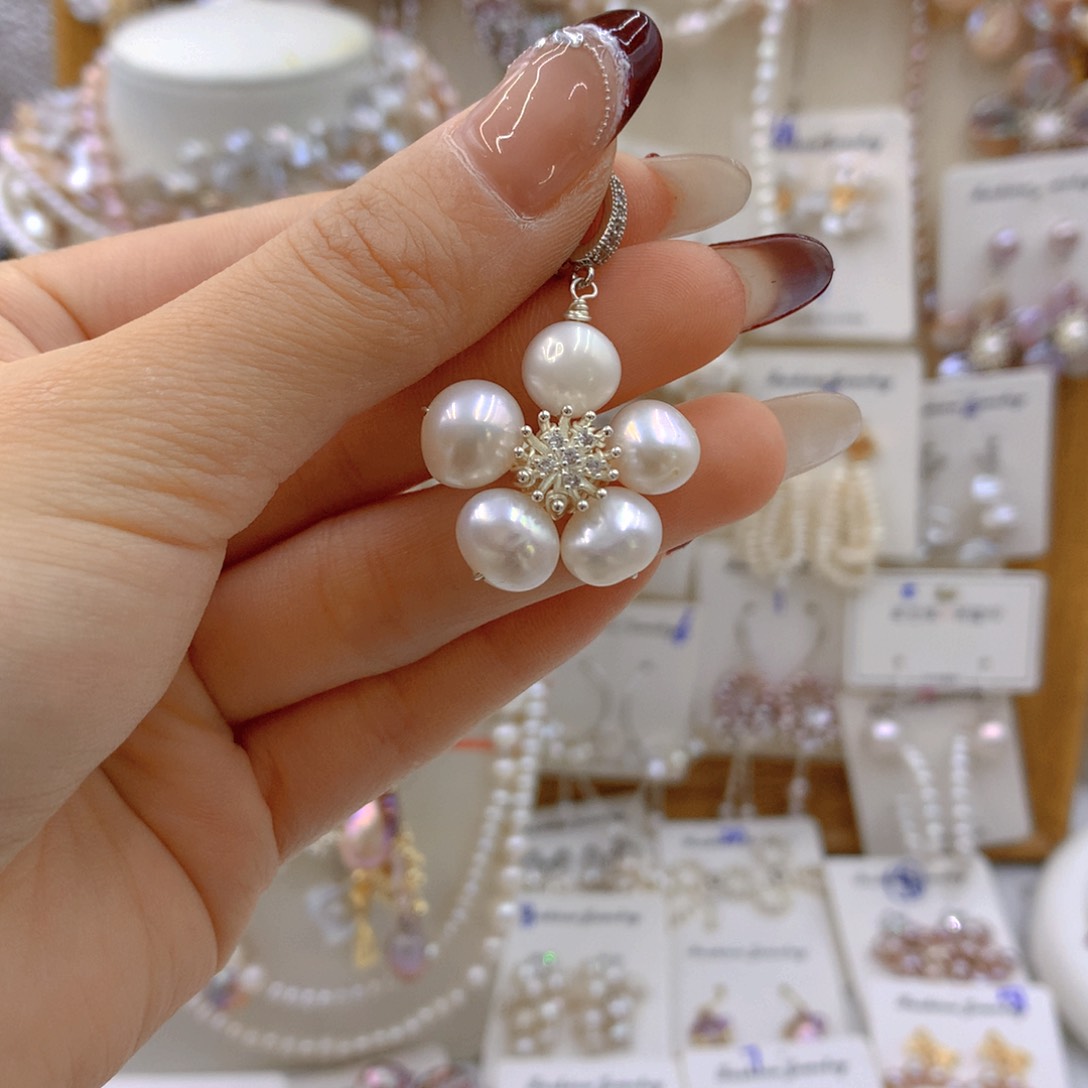 淡水珍珠耳饰银S925镶嵌