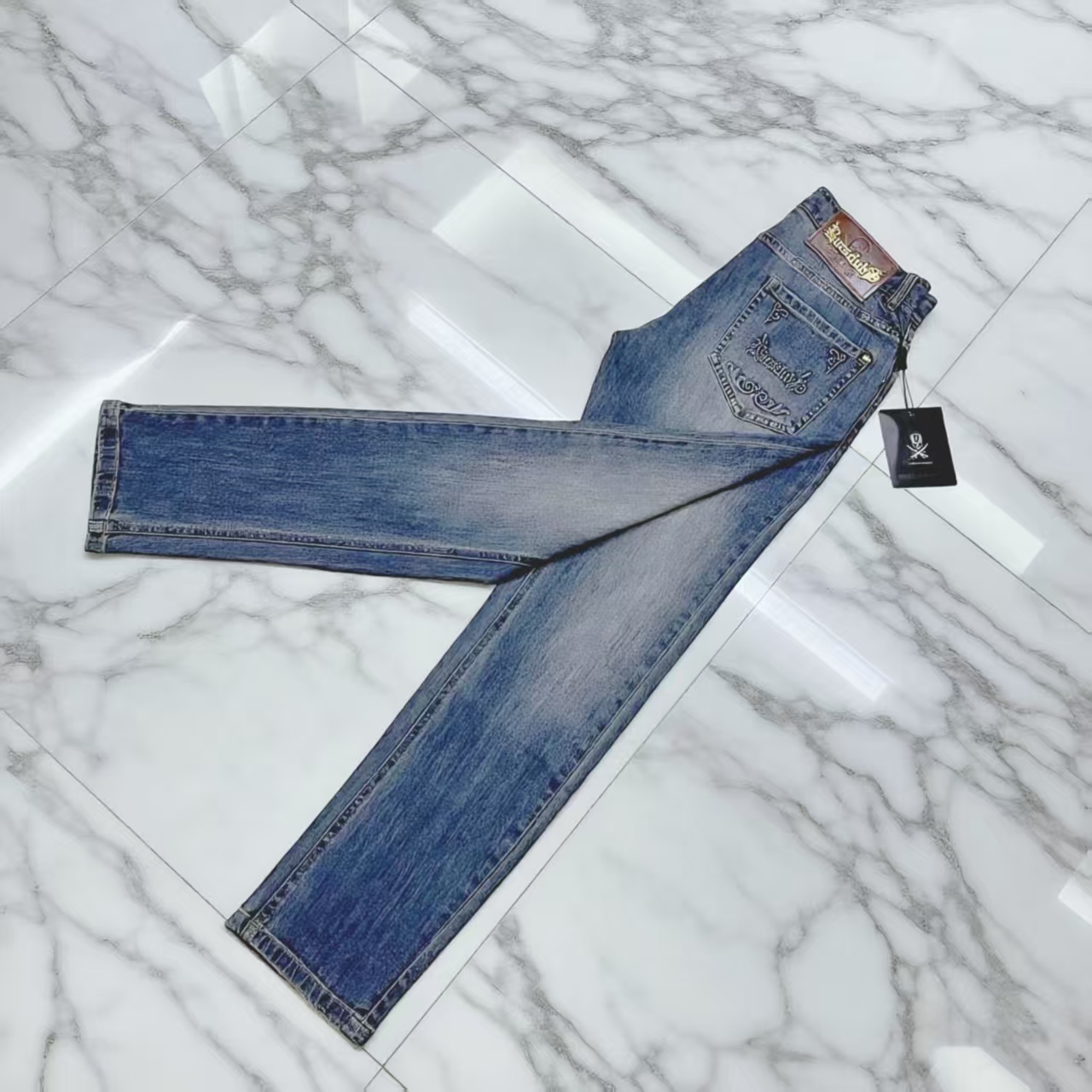  欧品夏季新款超薄舒适柔软透气时尚潮流百搭修身牛仔裤 3023X