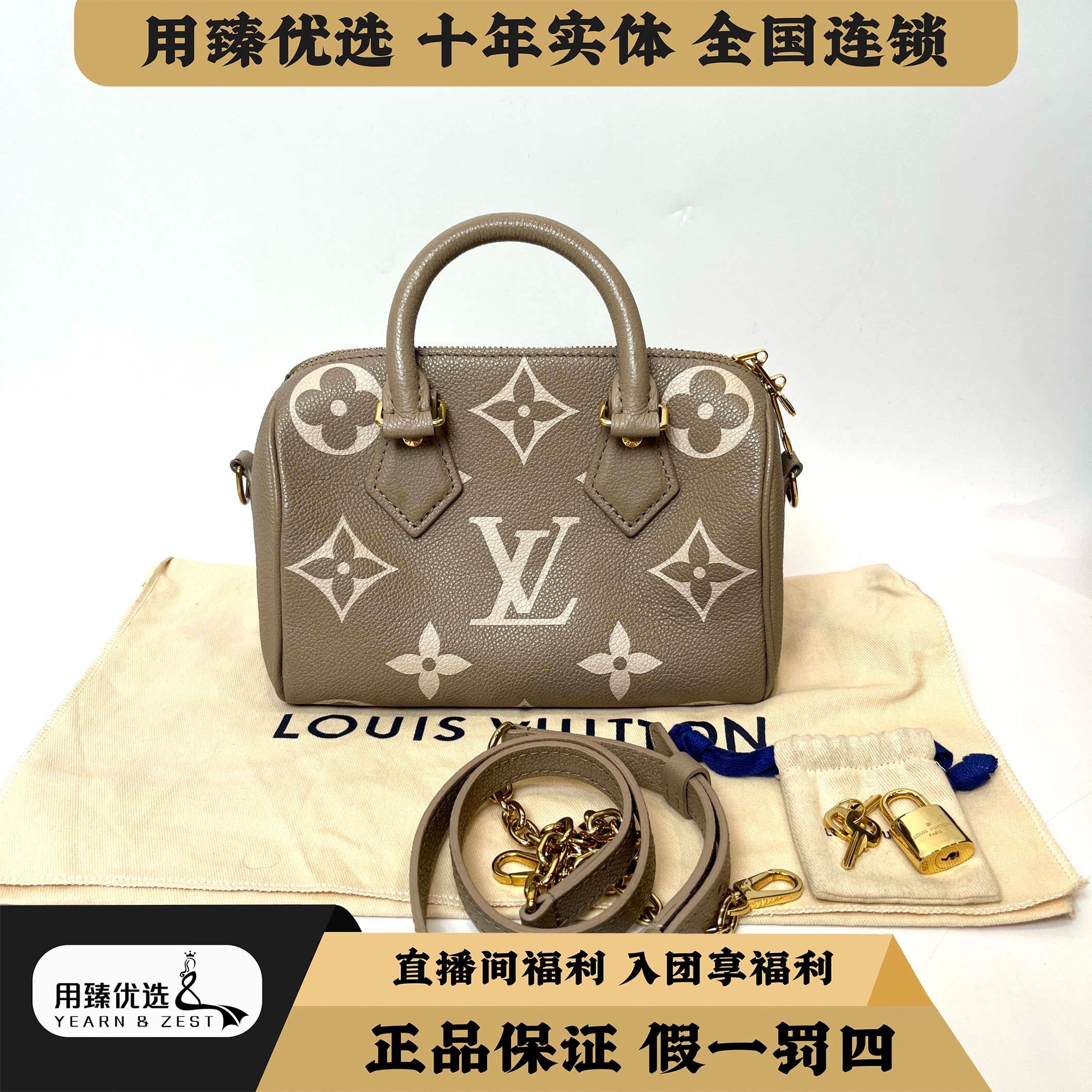 99新 LouisVuitton/路易威登 大象灰speedy20单肩包/BD2564866