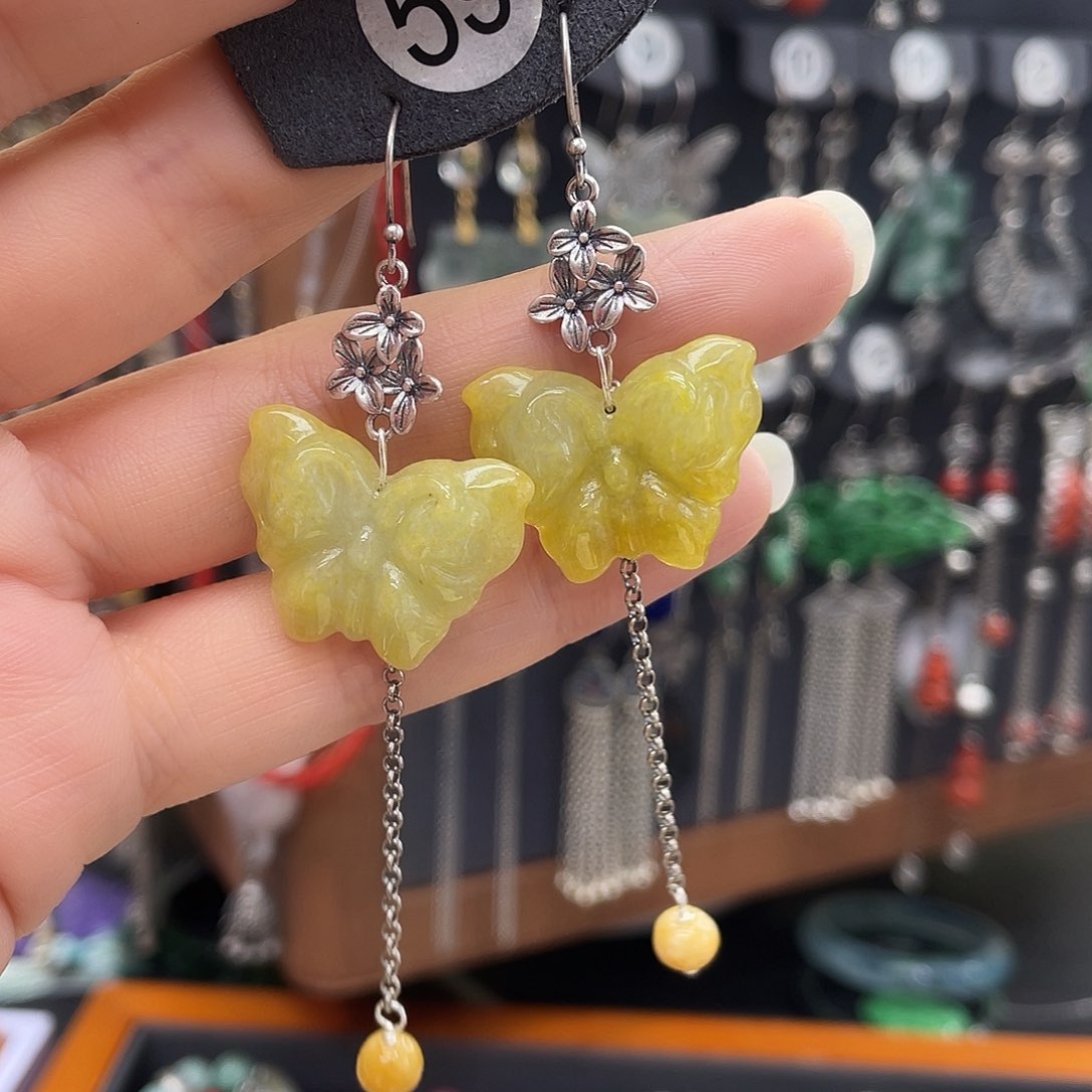 翡翠耳饰银S925镶嵌思*坤683gbnhggh