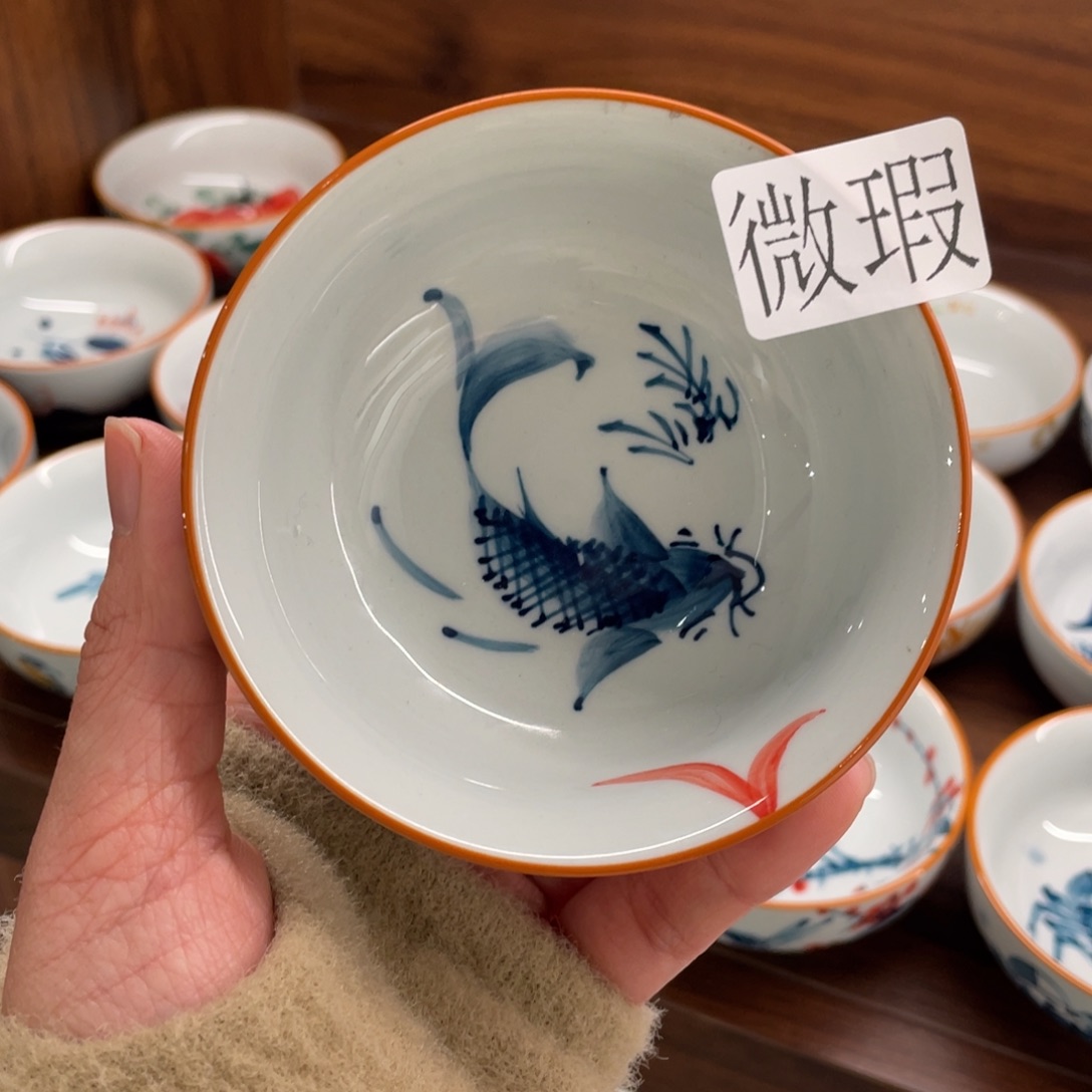 微瑕纯手绘釉下彩