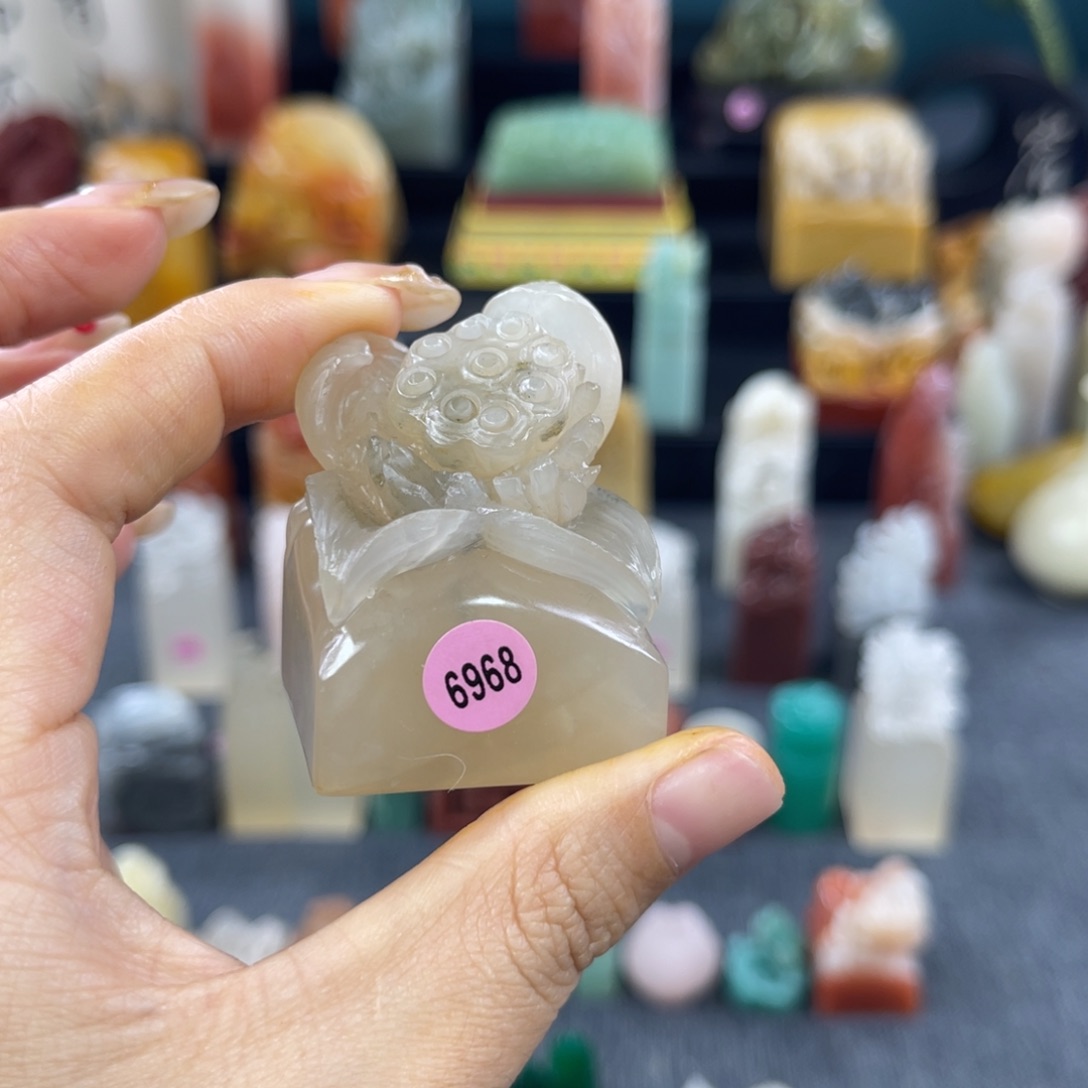 昌化石印石好**莲6968包邮包刻