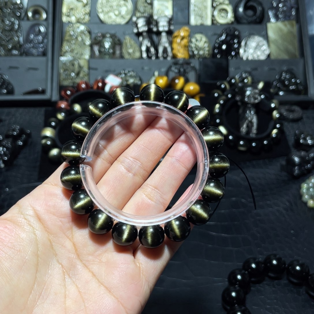 黑曜岩珠宝奇石未镶嵌晚*`