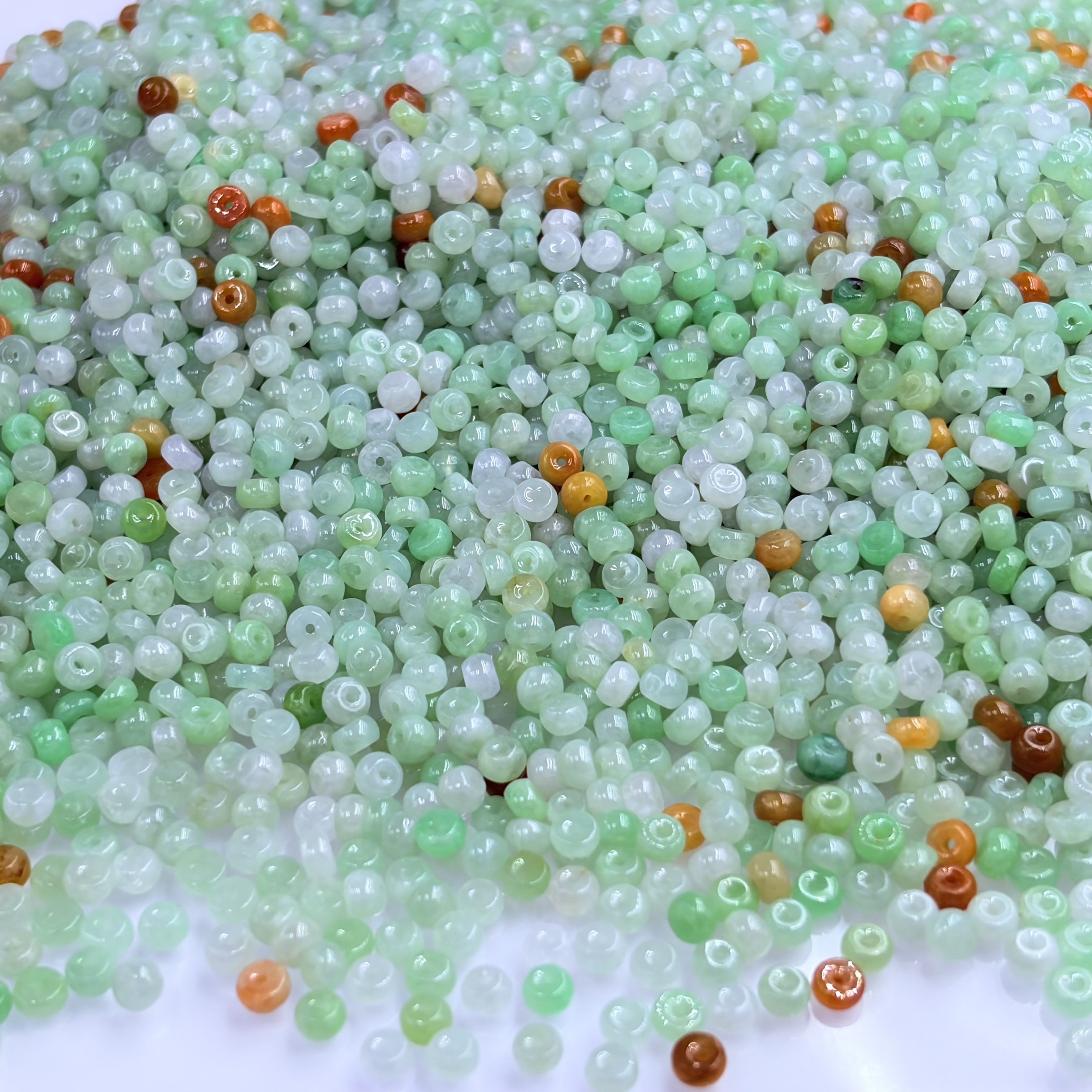  「戴琴珠宝」DQ5655-10粒翡翠4mm左右算盘珠（多样性发其一）