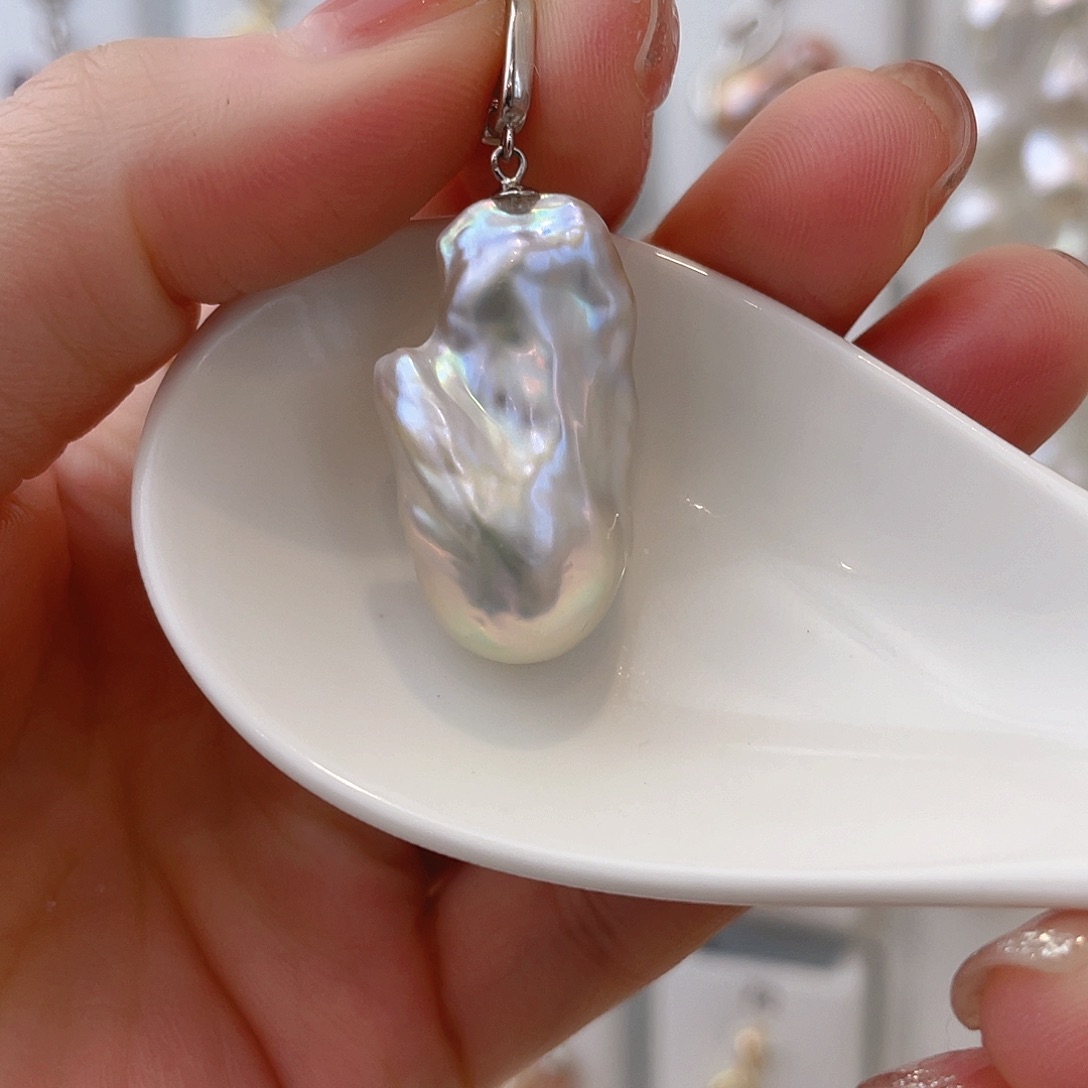 淡水珍珠银S925镀金镶嵌颈饰圆*