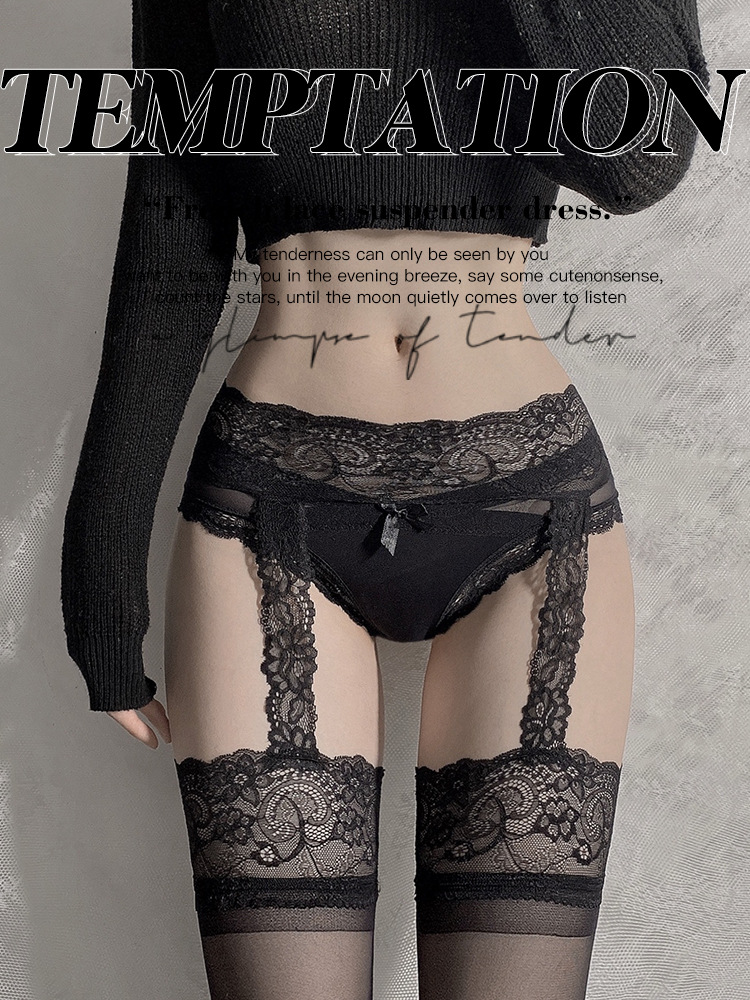 维多利亚多培尔性感显瘦袜女蕾丝吊带袜内衣火辣黑丝内裤丝袜