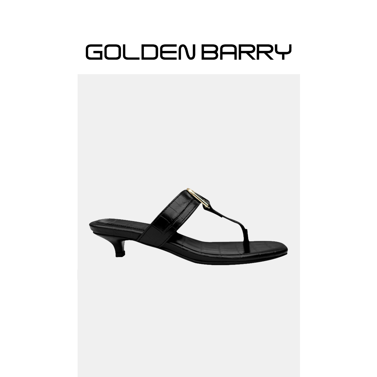 GOLDENBARRY|金属扣鳄鱼纹夹趾凉鞋拖鞋643031