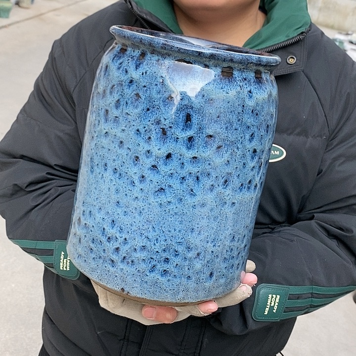 紫砂花盆瑕疵口17高26