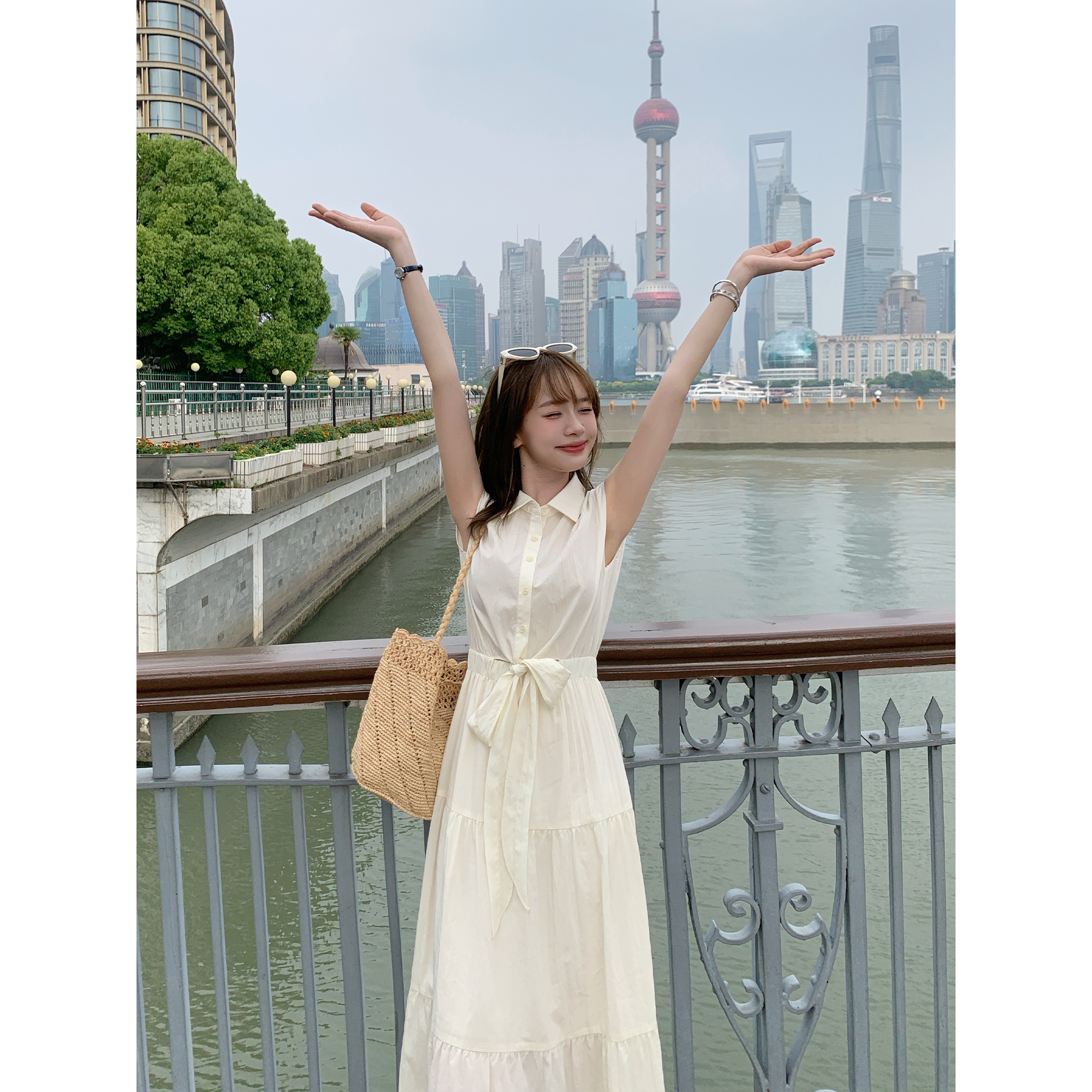 切糕自制【含蓄优雅】小个子夏季气质慵懒感通勤收腰气质天丝连衣裙