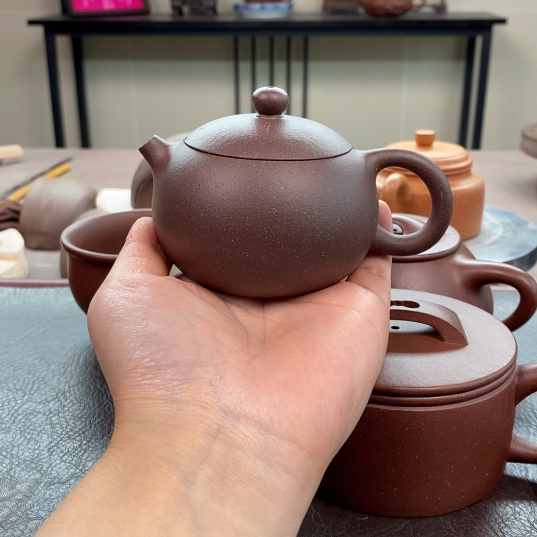 茶杯紫砂千禧紫泥西施180cc精工半手