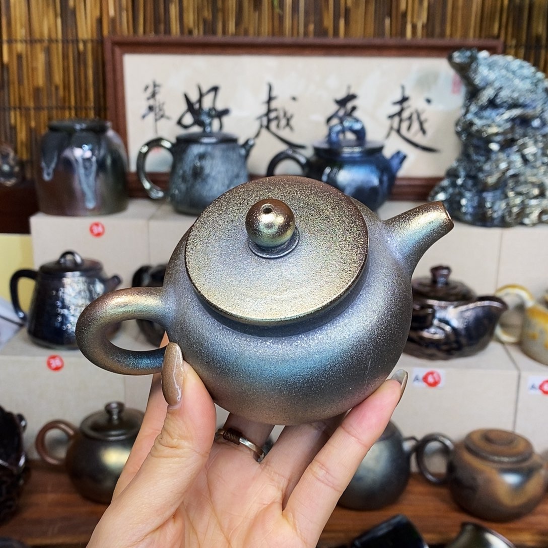 杯云南建水紫陶柴烧壶