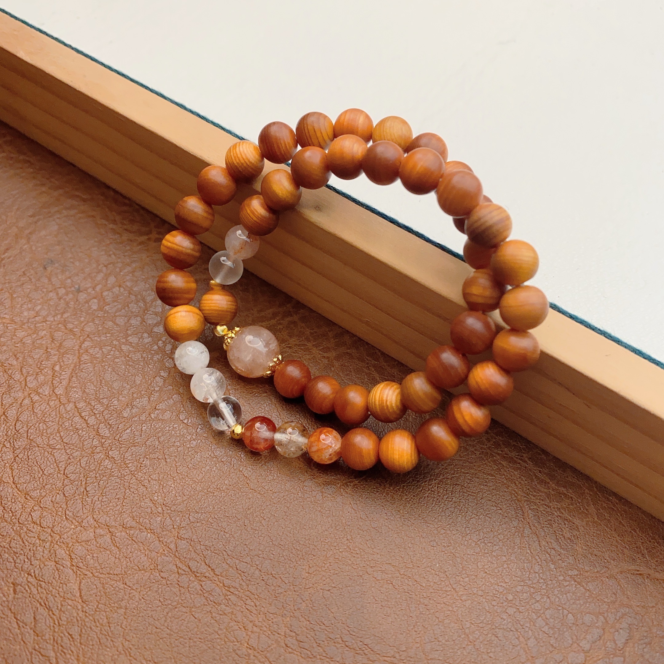 8mm崖柏红胶花双圈yb275-无礼盒