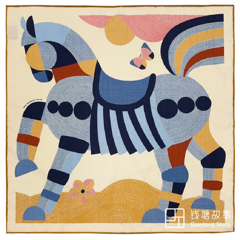 Qiantang Story/钱塘故事70丝毛-迈步小马手工卷边真丝羊毛68