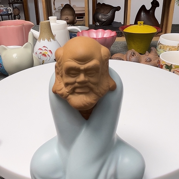 瓷片天青汝窑垂衣达摩