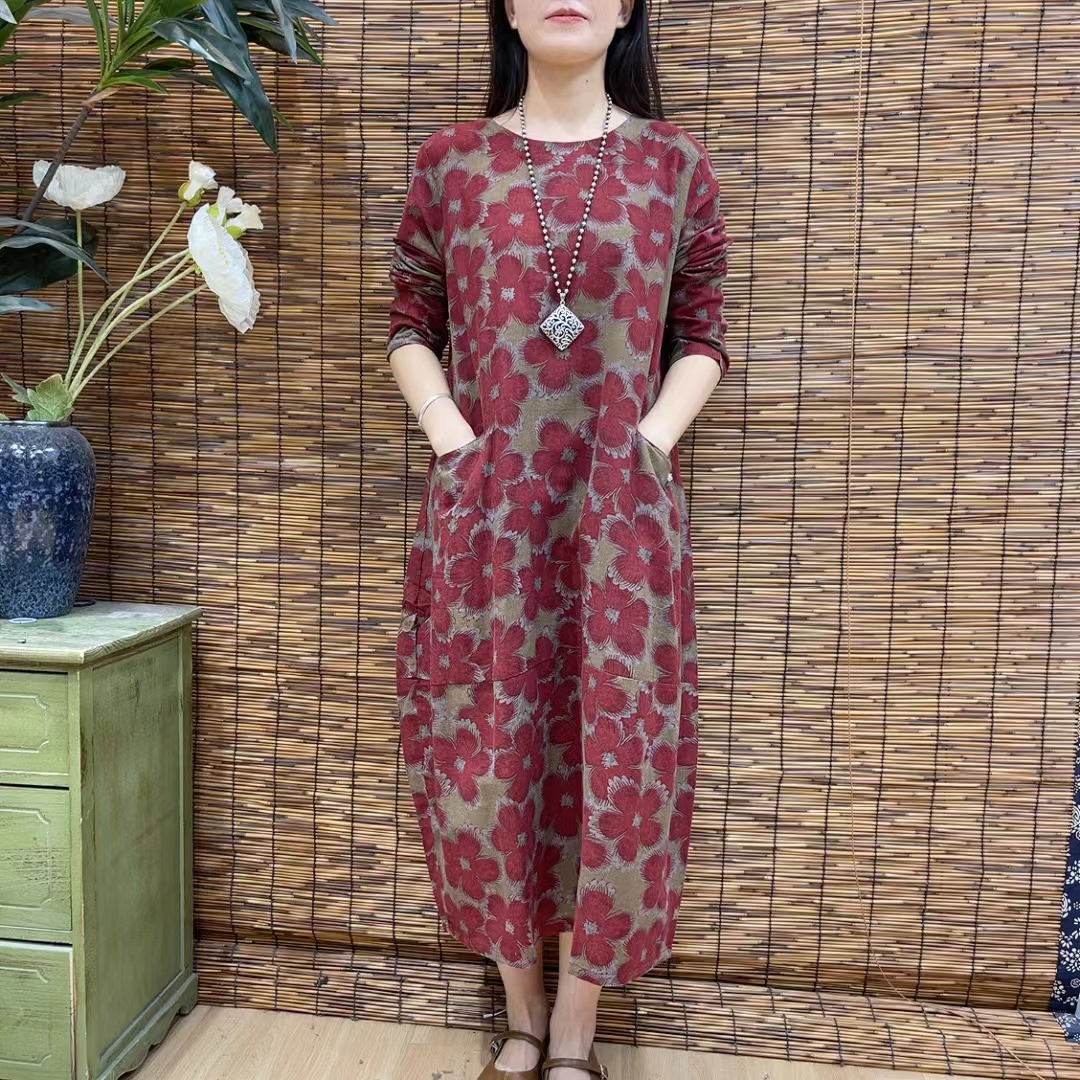 6287新款春季优雅气质减龄显瘦长袖连衣裙