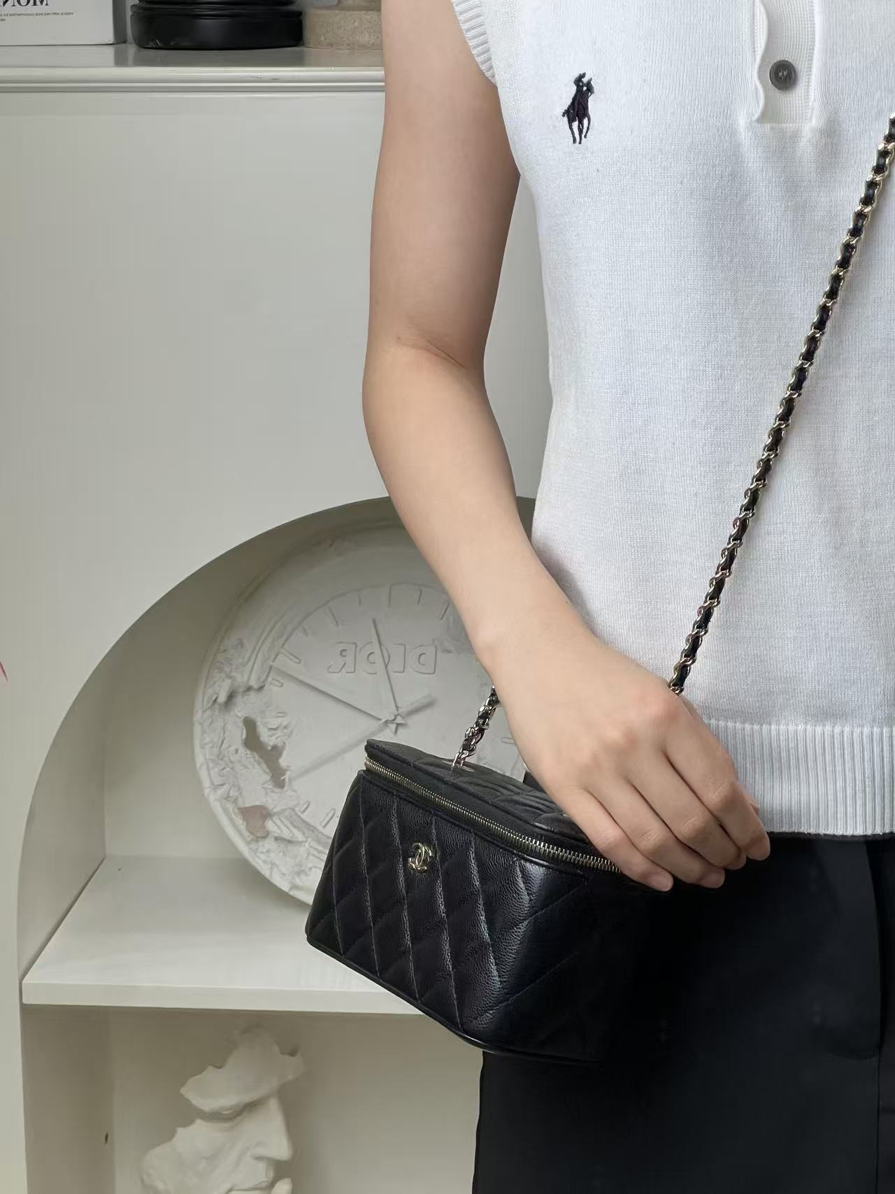 99新 Chanel/香奈儿 24k长盒子黑金荔枝牛/甄选