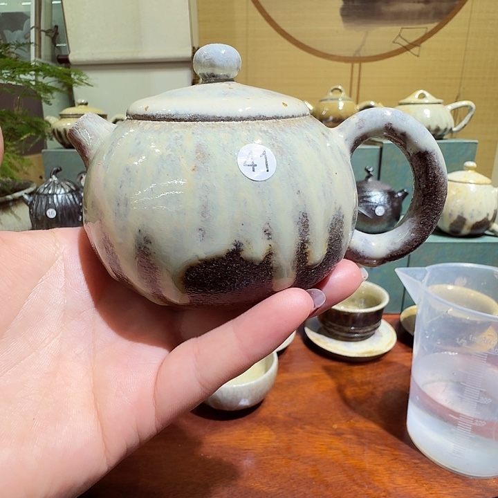 建水紫陶白泥柴烧壶微瑕