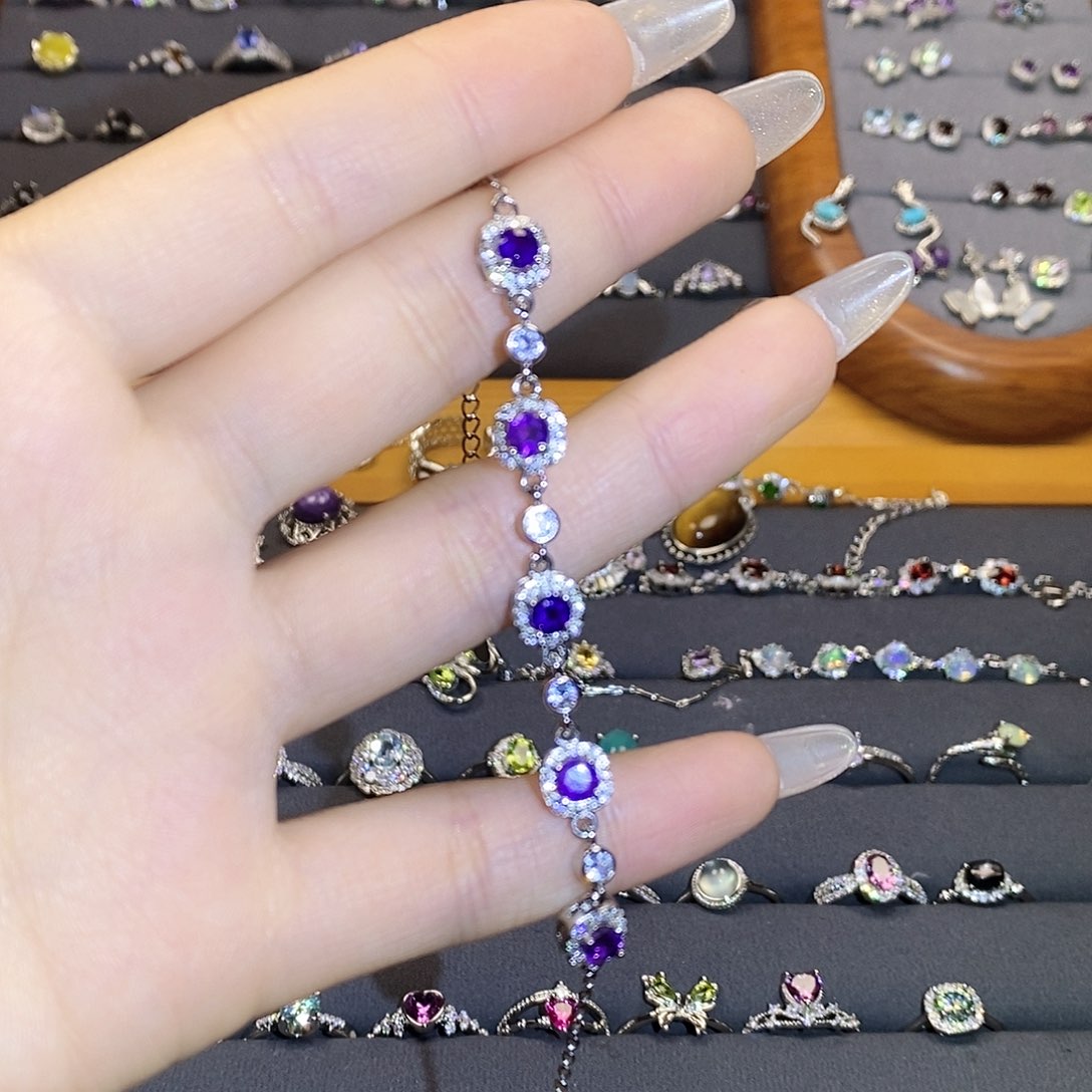 水晶手链银S925镶嵌