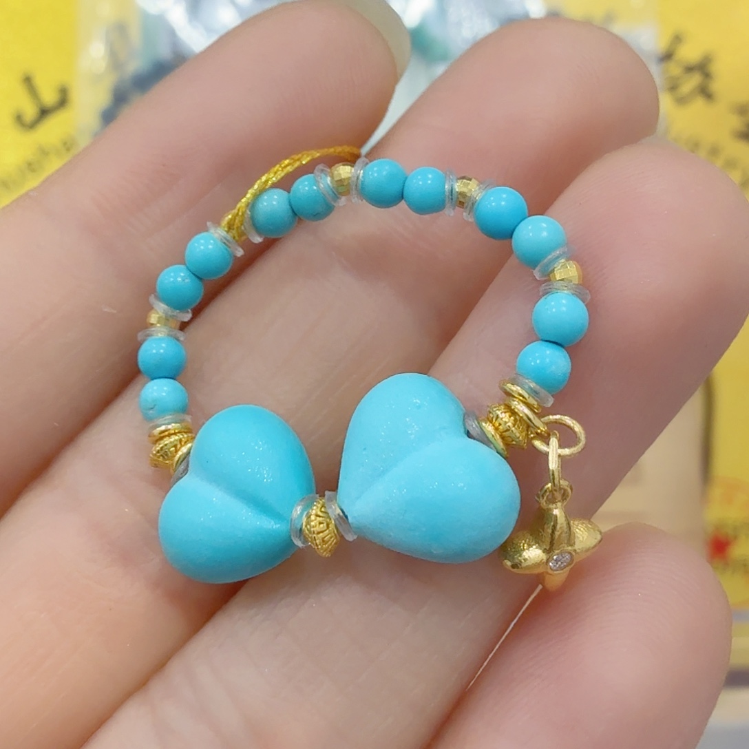 绿松石18K金镶嵌珠宝奇石