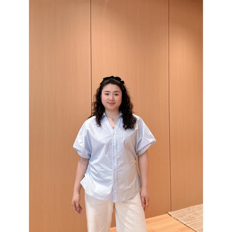 TAOJIA FAMILY【掐腰衬衫】夏季女款外穿薄款大码衬衫短袖SR0008