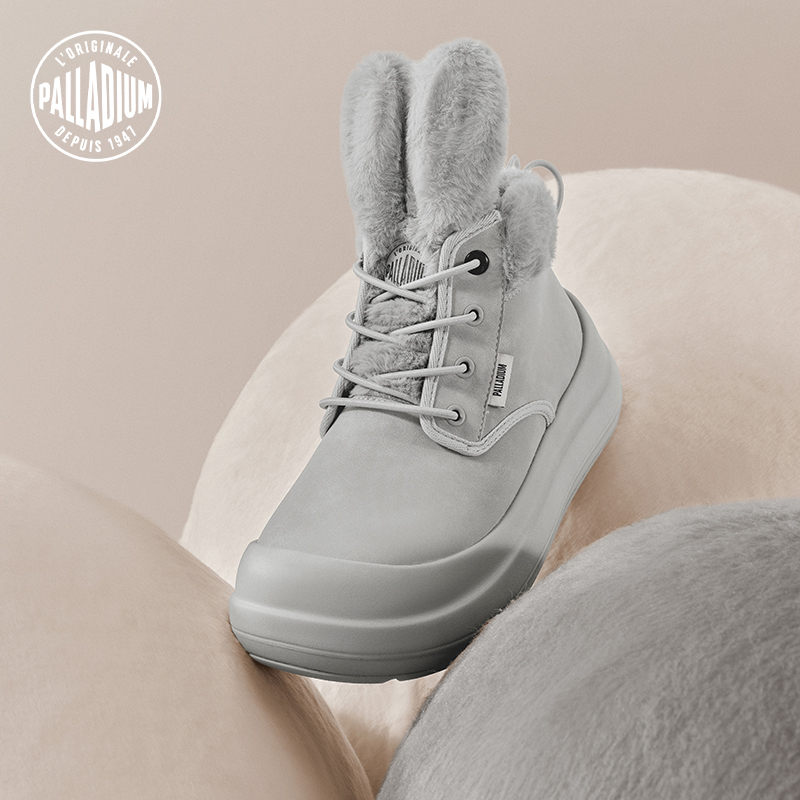 【敖瑞鹏代言】帕拉丁冬季女款休闲鞋时尚圆头低帮系带中帮靴94585