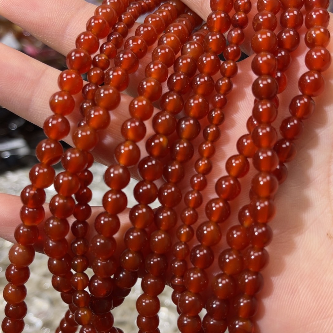 玛瑙/玉髓散珠深红玛瑙卡6