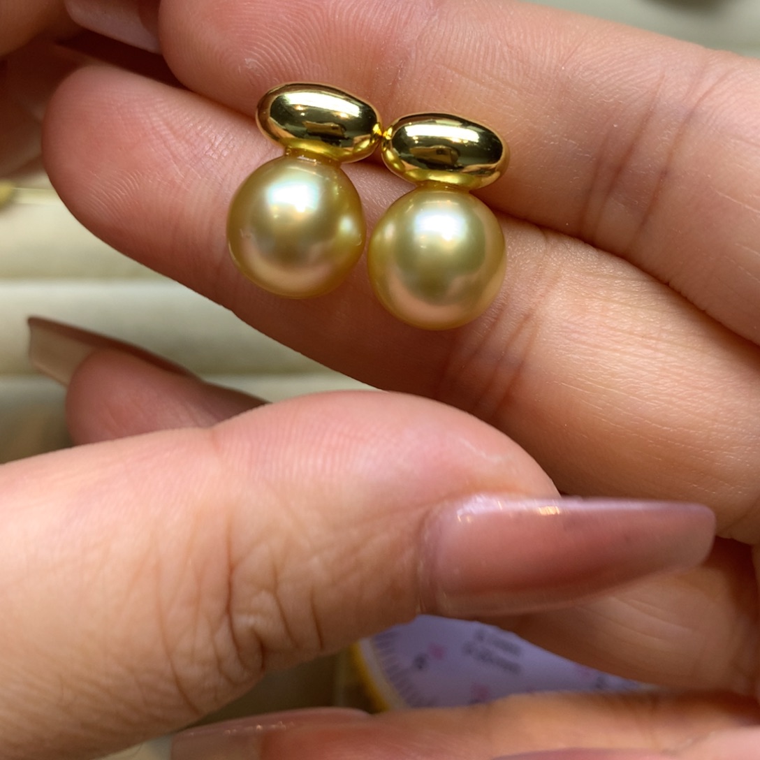 银S925镶嵌耳饰海水珍珠