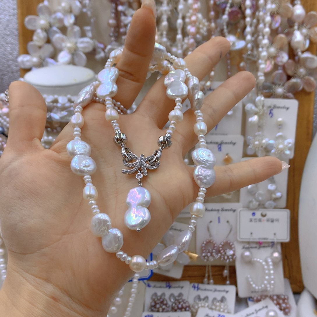 淡水珍珠耳饰银S925镶嵌