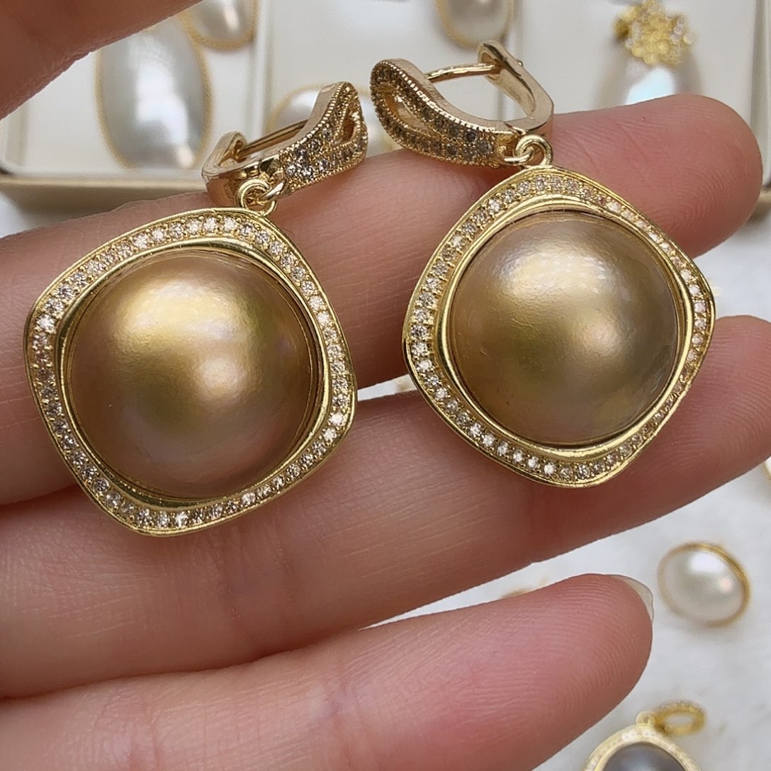 拼合珍珠（马贝珠）未镶嵌发饰