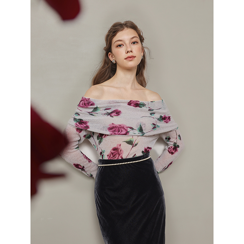 Mix Selection｜大地玫瑰罗莎莉2.0法式浪漫玫瑰针织衫MSAJY0064