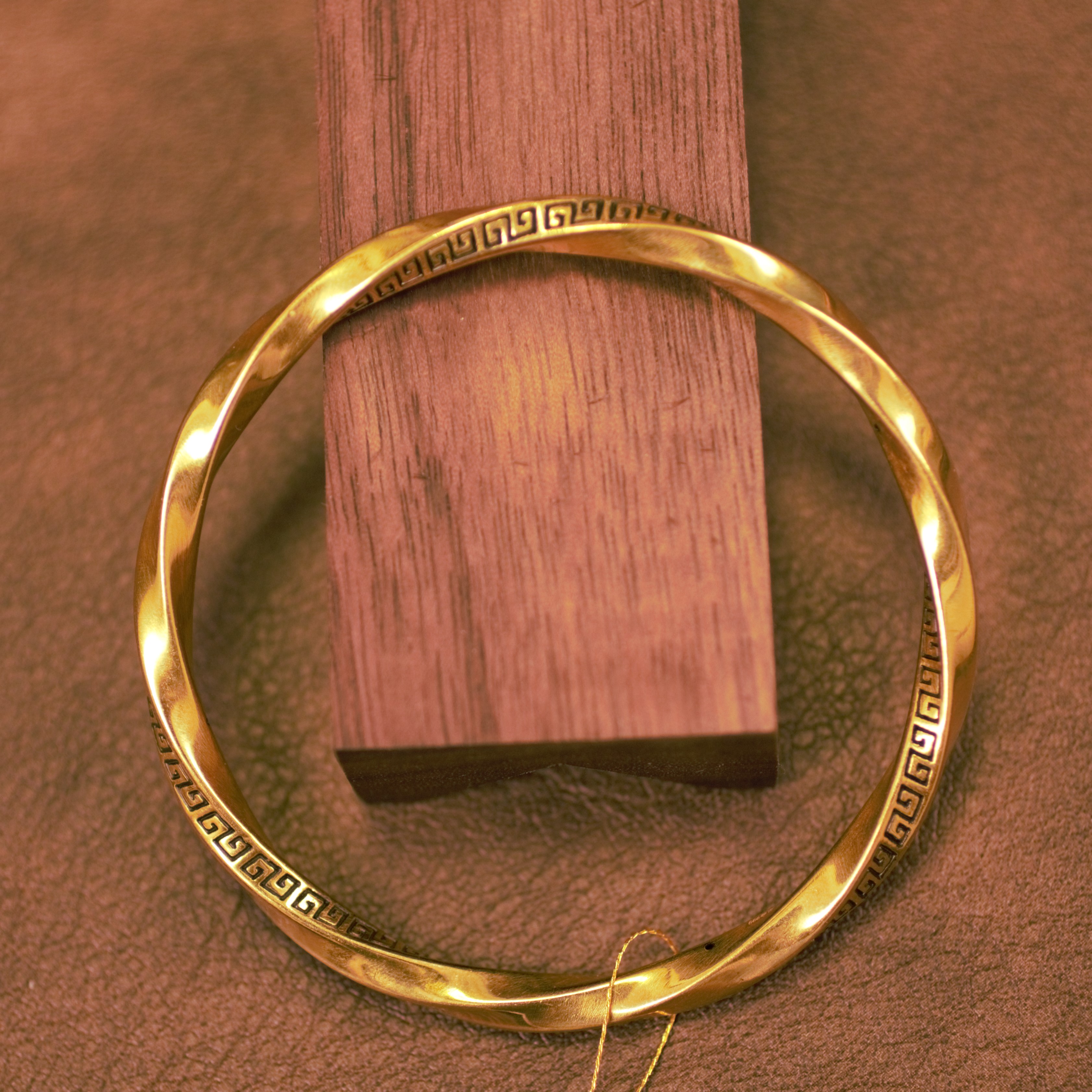 伊芙琳电黑金工艺黄金足金个性莫比乌斯环小众手镯复古男女通戴