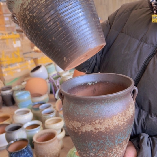 紫砂花盆高21口19————