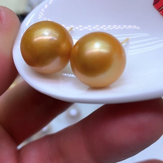 淡水珍珠耳饰银S925镶嵌