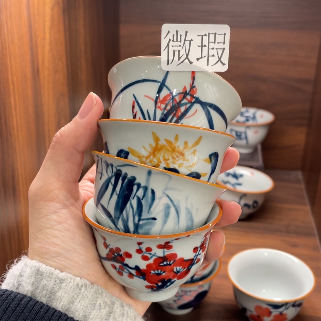 微瑕釉下彩纯手绘