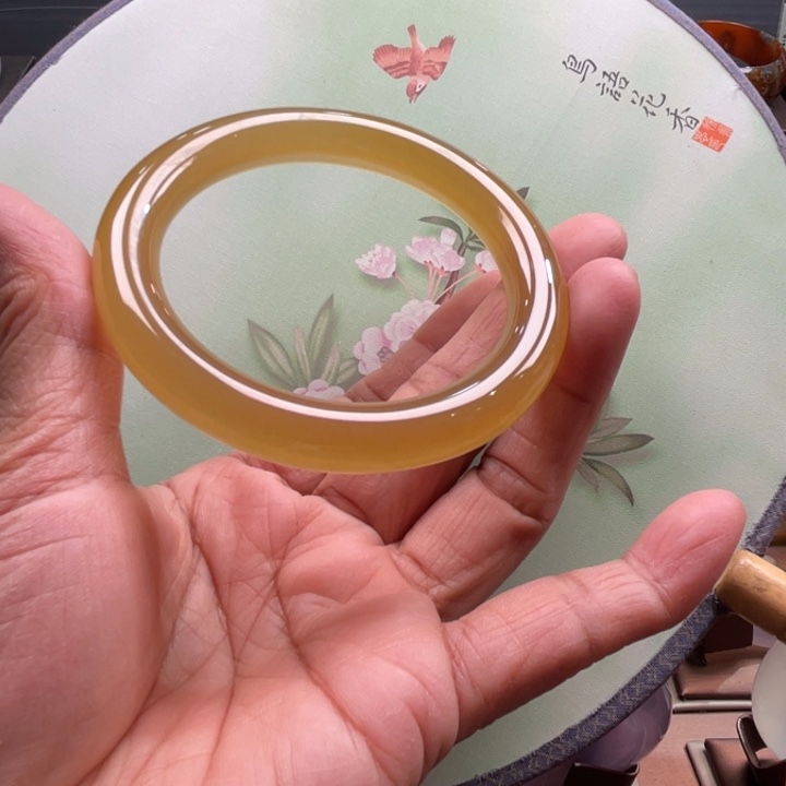 半***蓝玛瑙/玉髓未镶嵌手镯