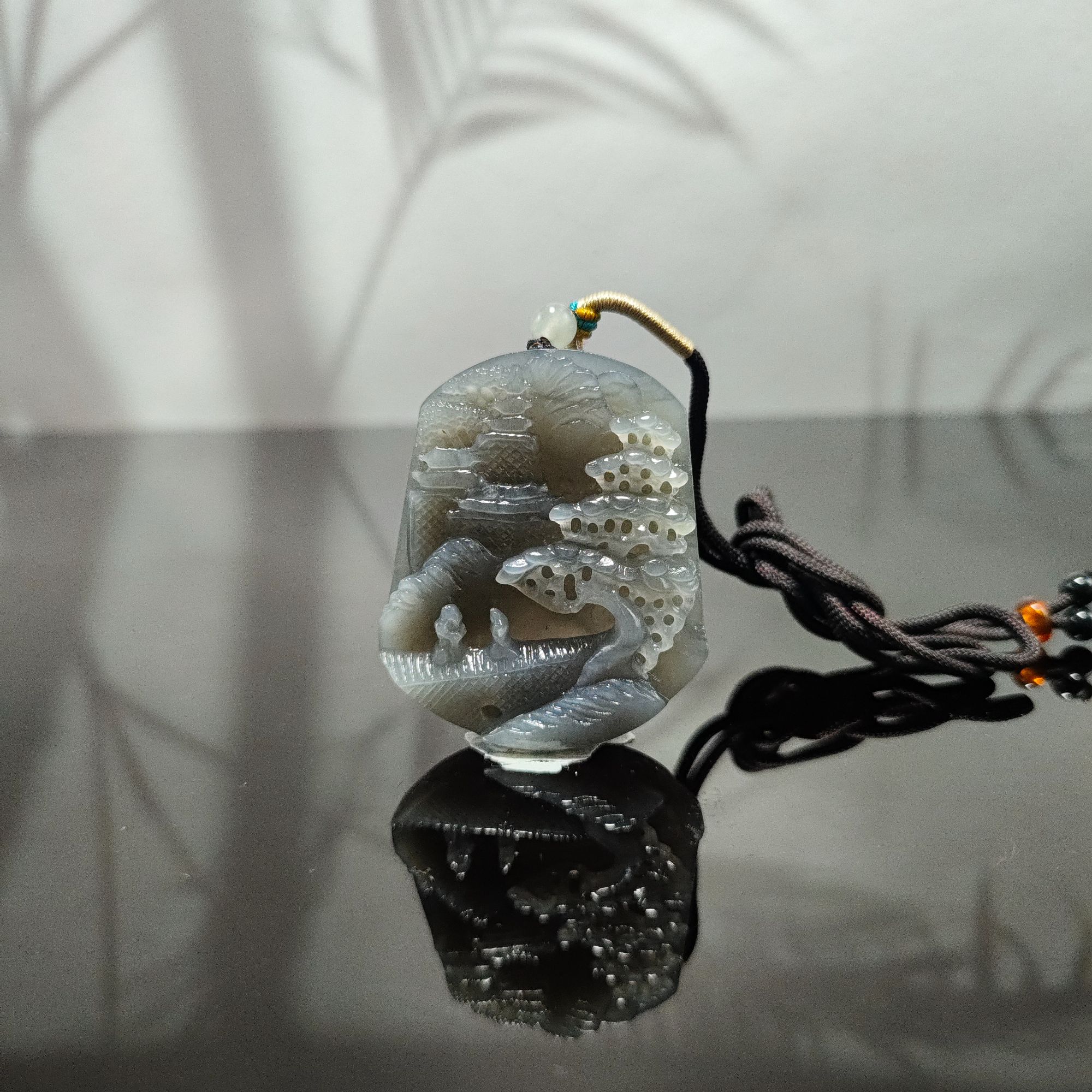 T和田玉山水吊坠0074