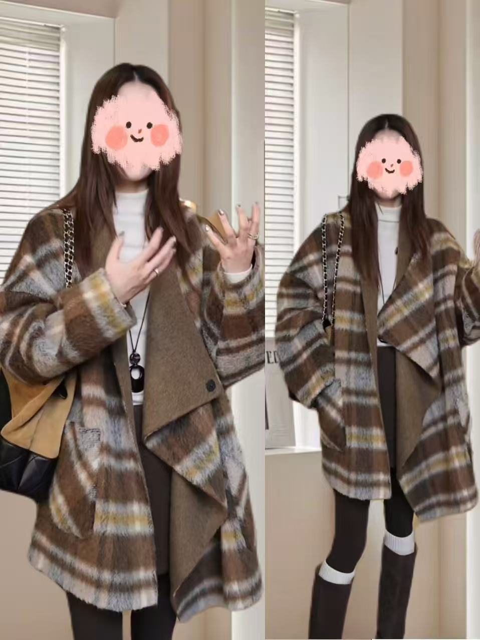 【舒适格调】时髦围巾披肩高奢双面双穿外套00071