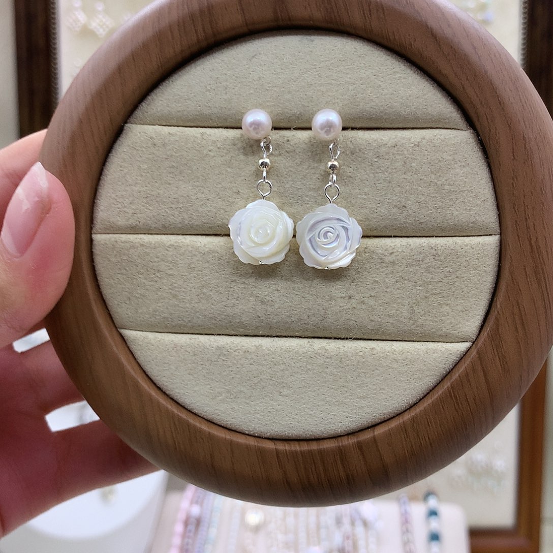 耳饰淡水珍珠银S925镶嵌