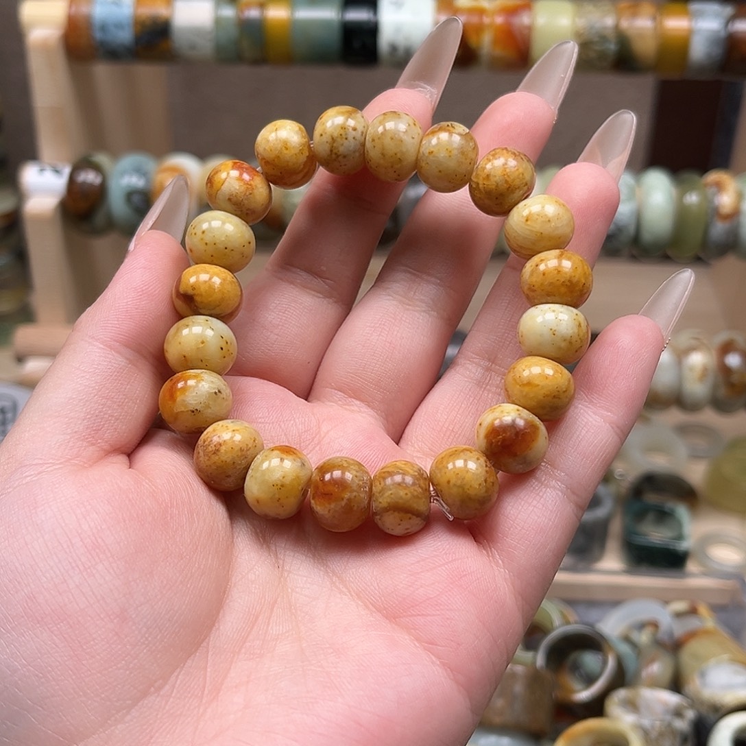 蛇纹石玉未镶嵌手链卡12