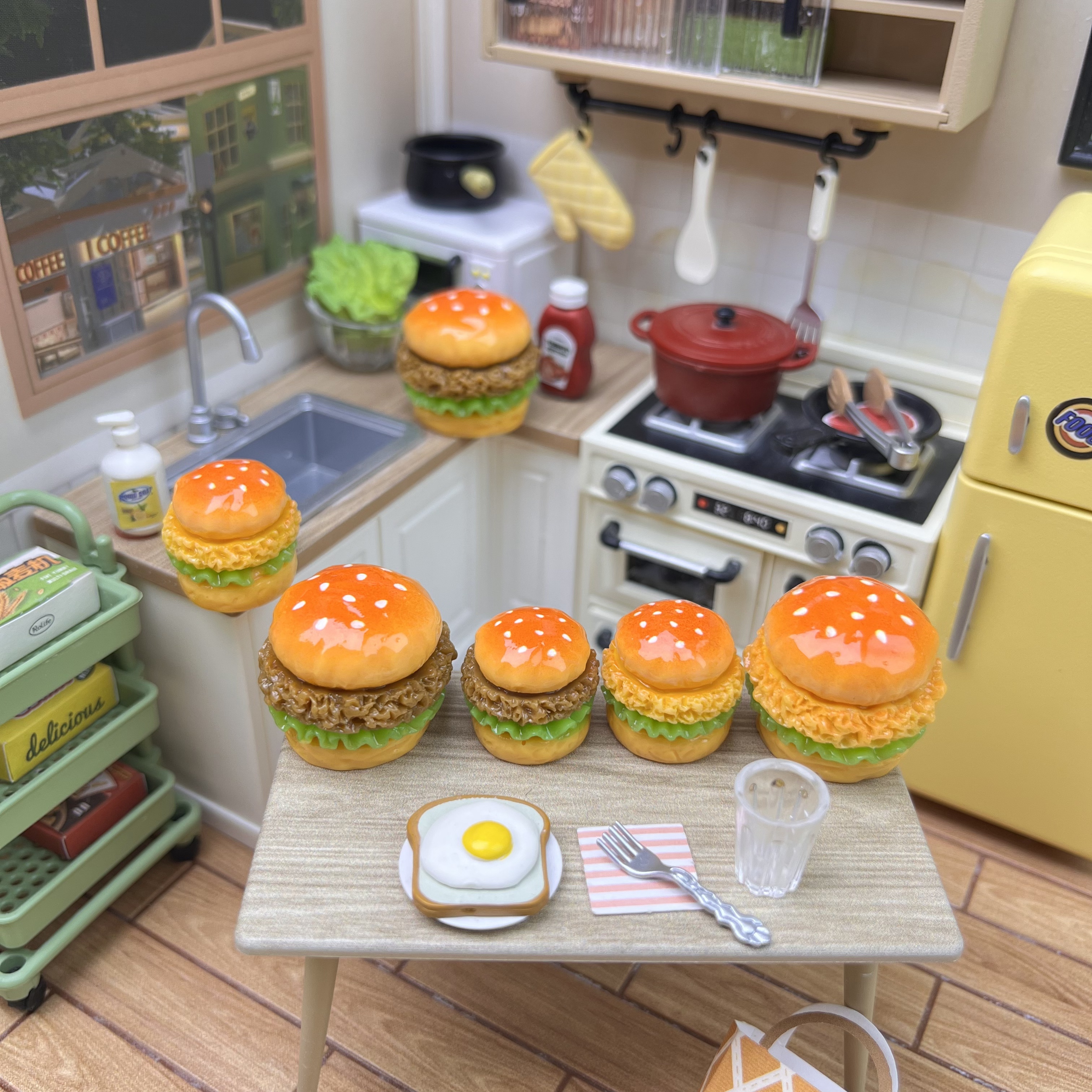 【元元精选—汉堡】定制手工diy树脂食玩配件创意摆件奶油胶饰品