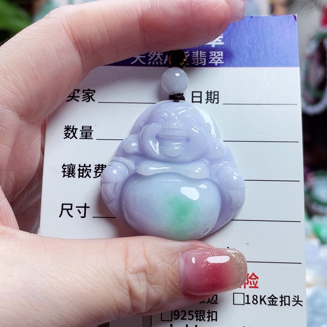 翡翠未镶嵌颈饰佛公13