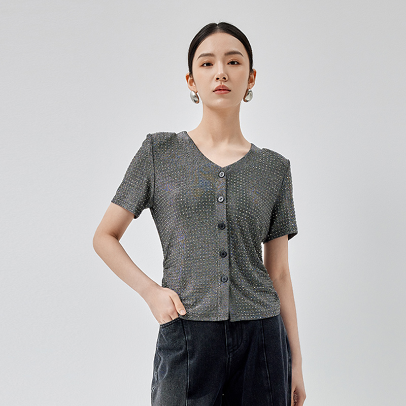 【籽言专属】商场同款秋季新品进口亮丝针织衫N037A4