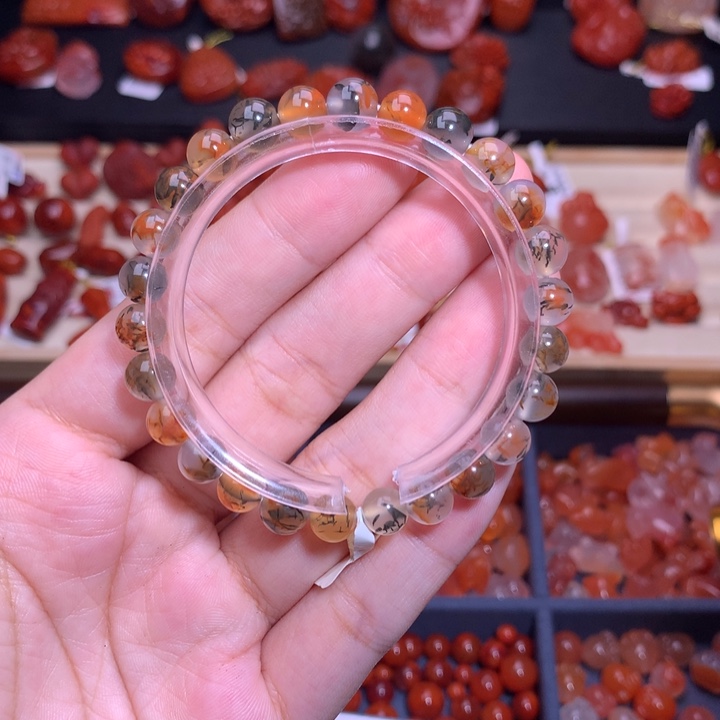 南红玛瑙未镶嵌珠宝半成品水墨三色7