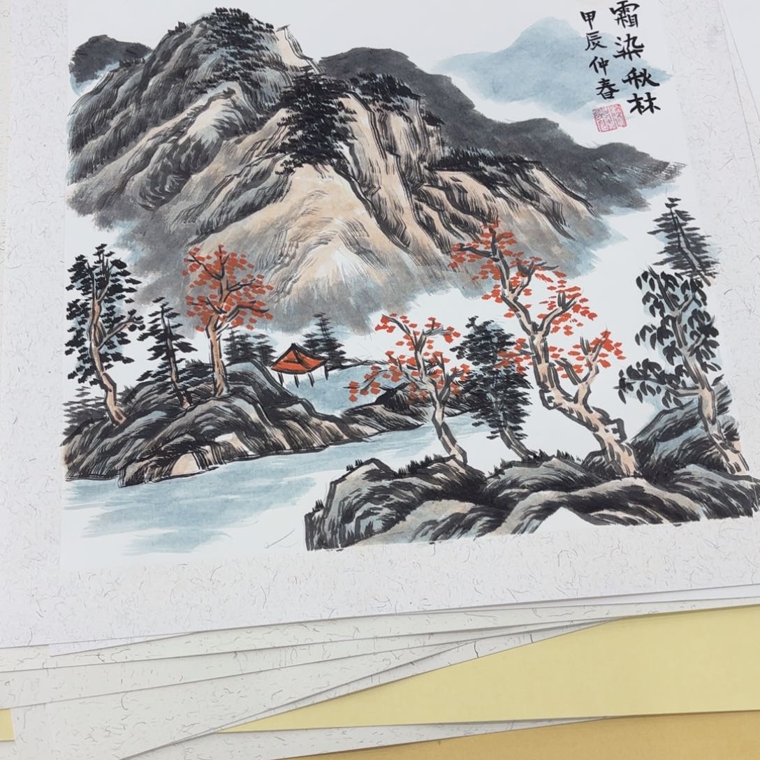 国画文*浩20斗方卡纸花鸟山水