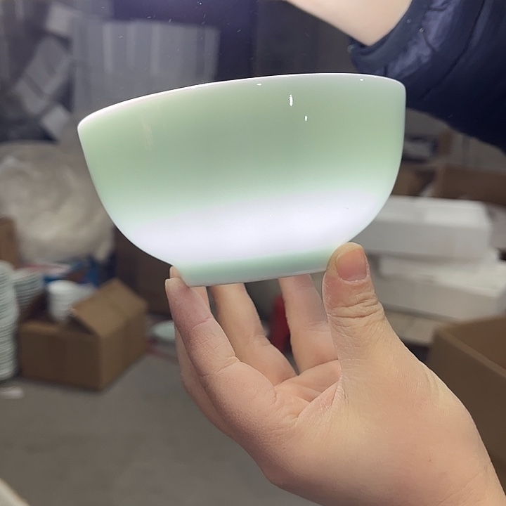 瓷片玉泥青瓷五英寸罗汉米饭碗六个，包邮