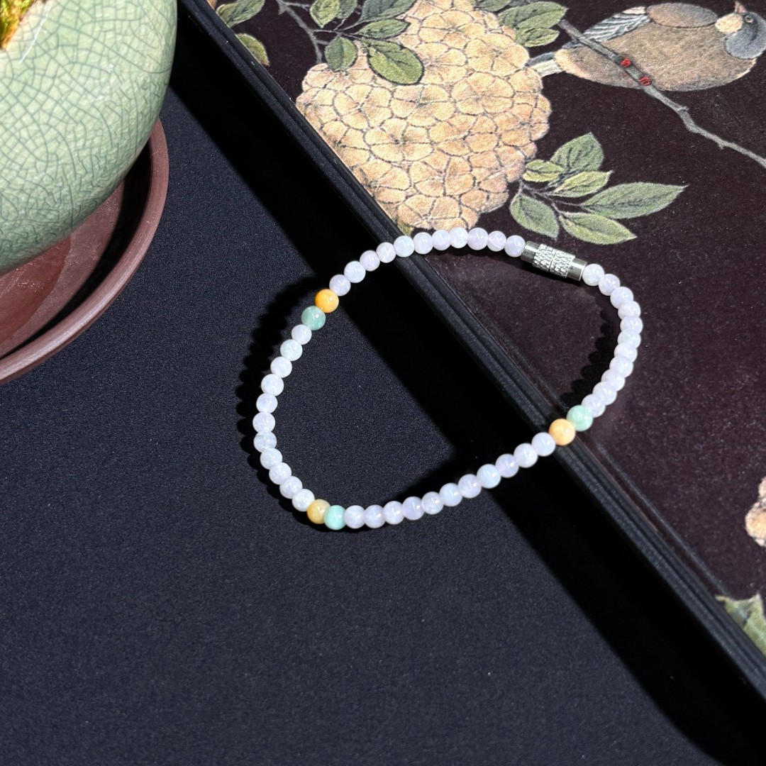 【睿泽鉴宝】翡翠小米珠手链 3mm/17cm KT0010004